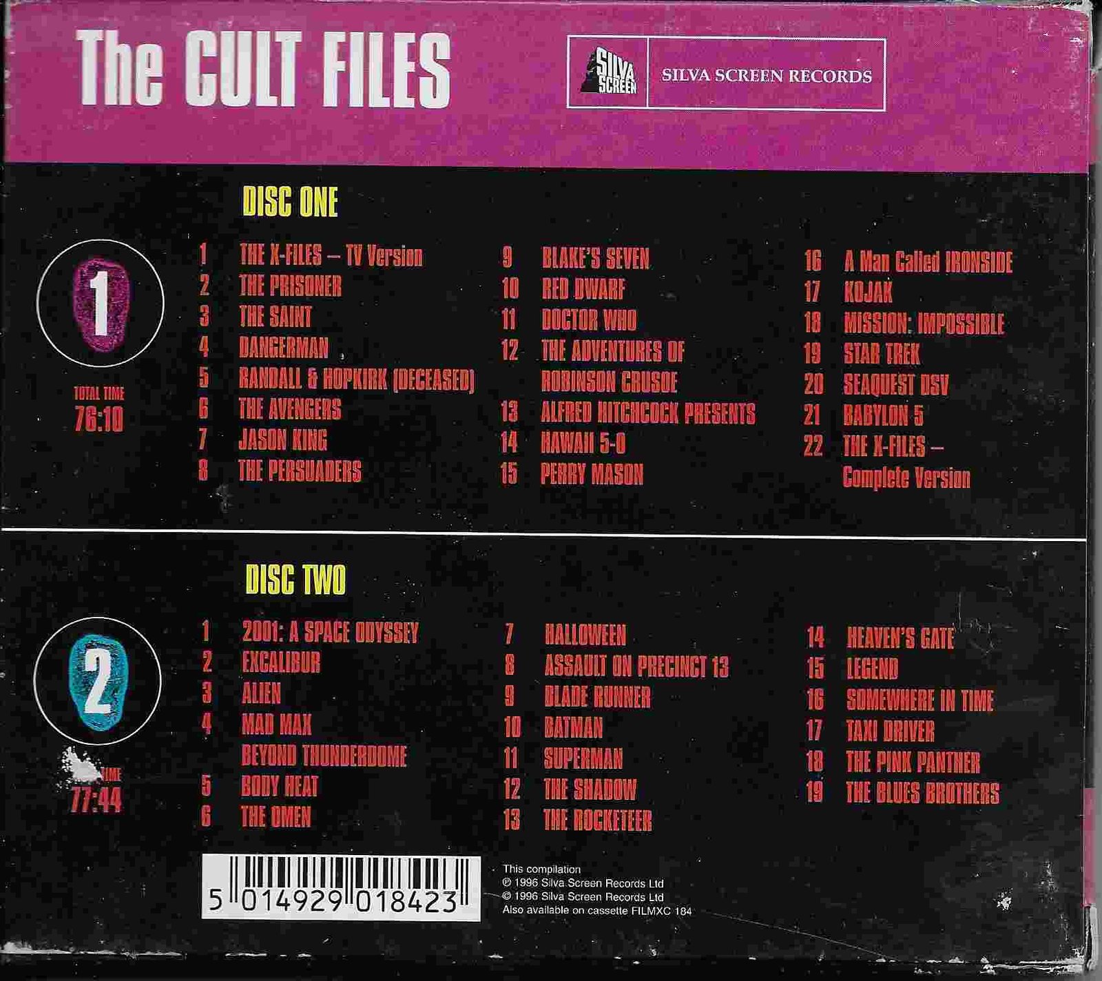 Picture of FILMXCD 184 The cult files by artist Various from ITV, Channel 4 and Channel 5 library